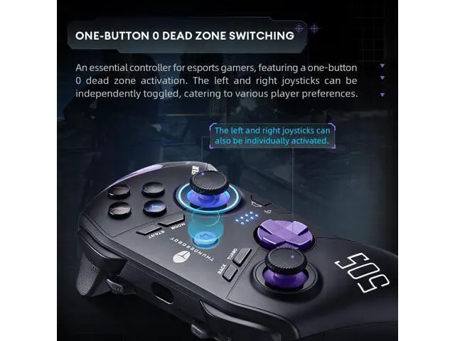 Alt view image 6 of 6 - 1000HZ Wireless PC Controller for Windows PC,Switch,IOS&Android,PC Game Controller with Hall Effect Joysticks&Triggers/Gyroscope,6 Programmable Buttons White