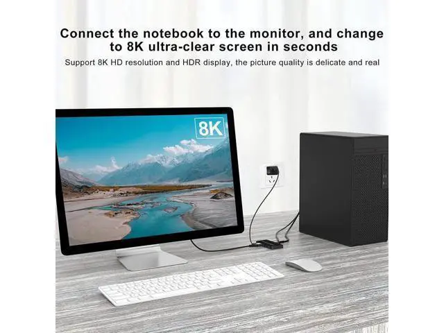 Alt view image 5 of 7 - 2 Port 8K HDMI KVM Switch 2 in 1 Out 8K@60Hz 4K@120Hz 2 PC to 1 Monitor with 4 USB 3.0 Ports for Sharing Keyboard, Mouse, U Disk