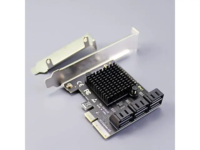 Alt view image 2 of 7 - GLOTRENDS SA3026-C 6-Port PCIe X4 SATA Expansion Card with SATA and Power Cables, Compatible with Windows,Linux,Mac OS,NAS