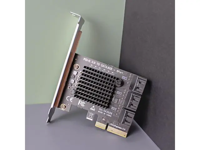 Alt view image 3 of 7 - GLOTRENDS SA3026-C 6-Port PCIe X4 SATA Expansion Card with SATA and Power Cables, Compatible with Windows,Linux,Mac OS,NAS