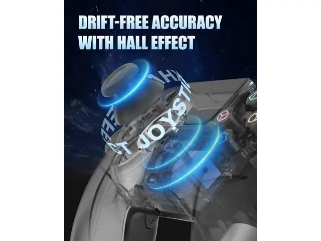 Alt view image 3 of 7 - LED Wireless Controller for PS5 with Hall Effect Joystick and Trigger,4 Macron Boutton Extended Grip Controller Compatible with PS5 Pro/Slim, Dual Vibration, Remap/Turbo Function