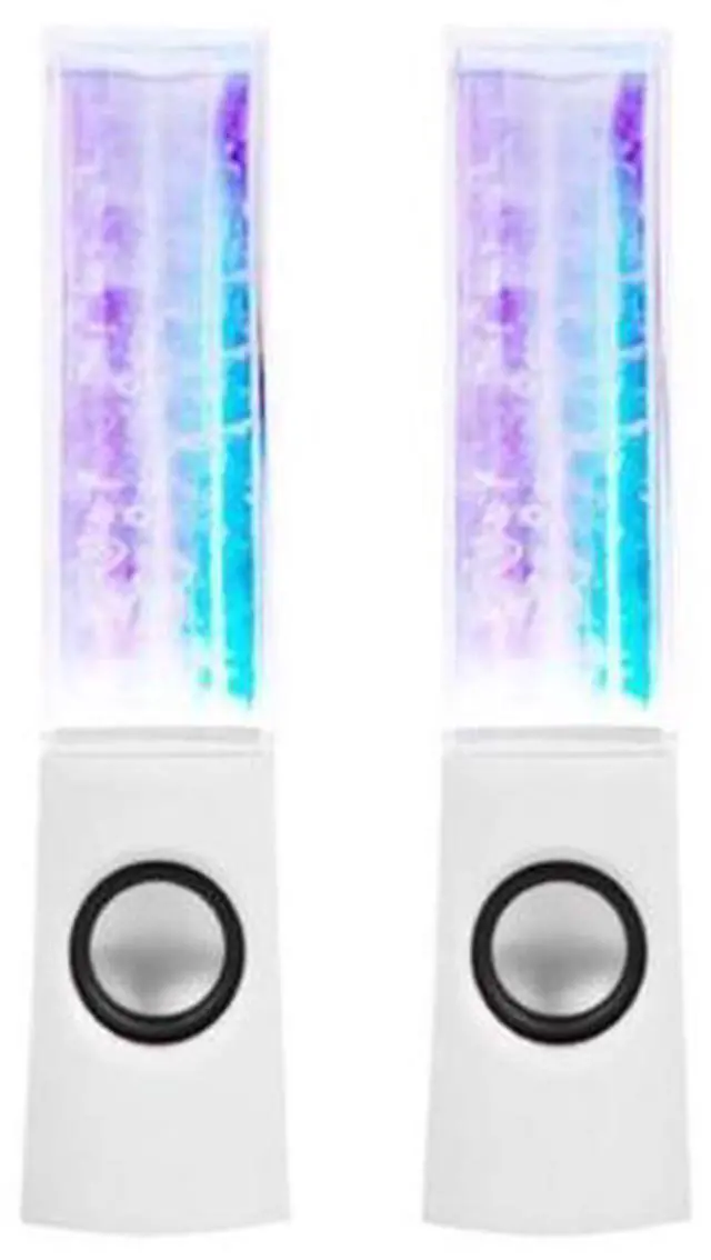 Main image of 2PCS LED Light Speakers Dancing Water Music Fountain Light for PC Laptop for Phone Portable Desk Stereo Speaker White