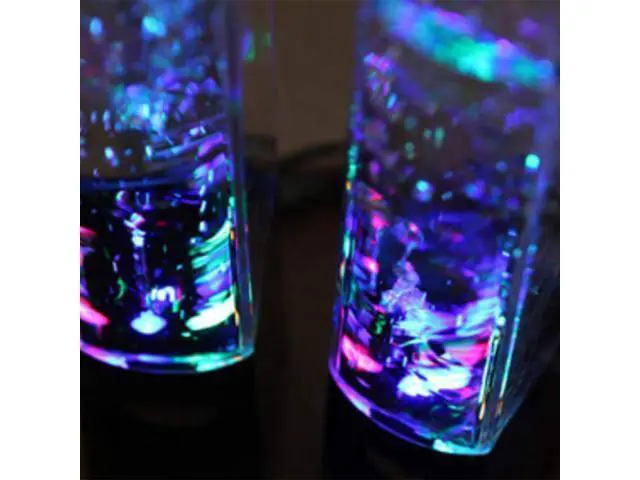 Alt view image 2 of 7 - 2PCS LED Light Speakers Dancing Water Music Fountain Light for PC Laptop for Phone Portable Desk Stereo Speaker White