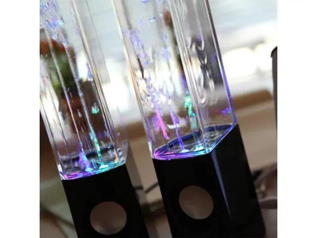 Alt view image 6 of 7 - 2PCS LED Light Speakers Dancing Water Music Fountain Light for PC Laptop for Phone Portable Desk Stereo Speaker White