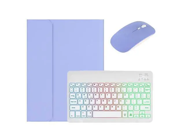 Alt view image 6 of 7 - kaidisen Backlit Keyboard for Galaxy Tab S6 Lite 10.4" 2024/2022/2020 Keyboard Case with Mouse, Detachable Backlight Color Keyboard Case,Purple+White