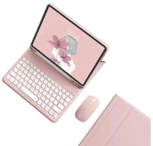 Main image of kaidisen Keyboard Case for Galaxy Tab A8 10.5 inch Case with Keyboard and Bluetooth Mouse, Detachable Candy Color Keyboard Cover Round Key,Pink