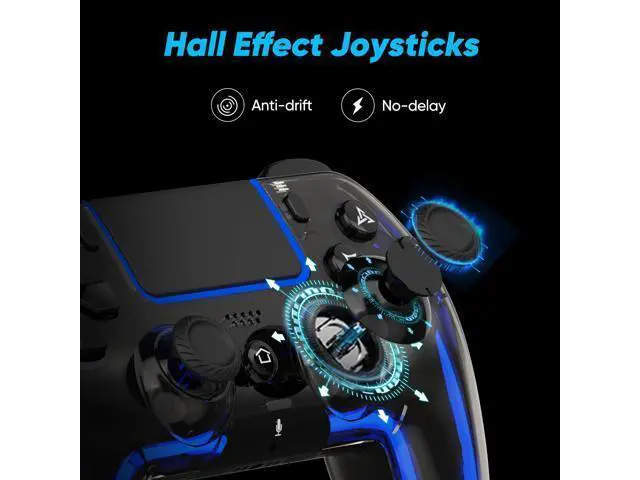 Alt view image 2 of 7 - Wireless Controller for PS5, Pro/Slim/MAC/Steam Deck/PC, Hall Effect Joystick, Dual Vibration/Marco/Turbo, 3.5mm Jack, 6-Axis, Mute Key, LED Gamepad with Speaker