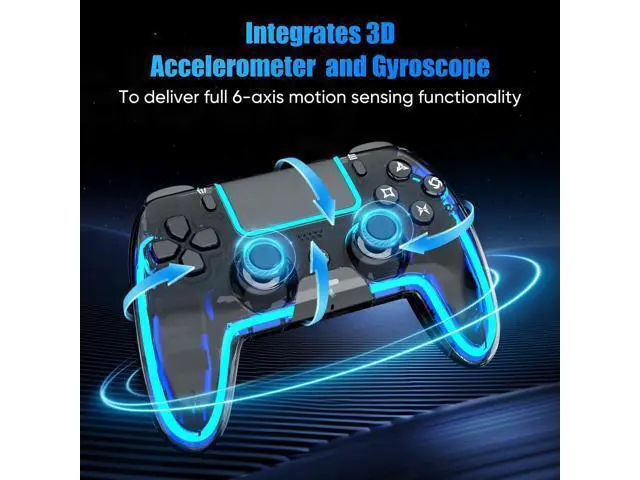 Alt view image 6 of 7 - Wireless Controller for PS5, Pro/Slim/MAC/Steam Deck/PC, Hall Effect Joystick, Dual Vibration/Marco/Turbo, 3.5mm Jack, 6-Axis, Mute Key, LED Gamepad with Speaker