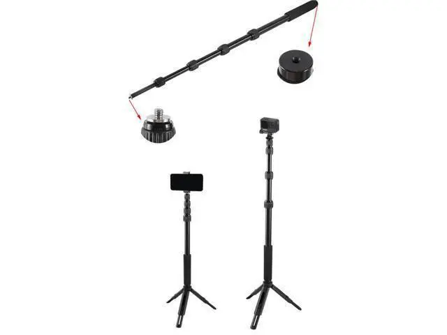 Alt view image 4 of 4 - P225 Handheld Telescopic Extension Pole Aluminum Alloy Photography Extension Rod for Flash Slr Camera Bracket Smartphone Gopro