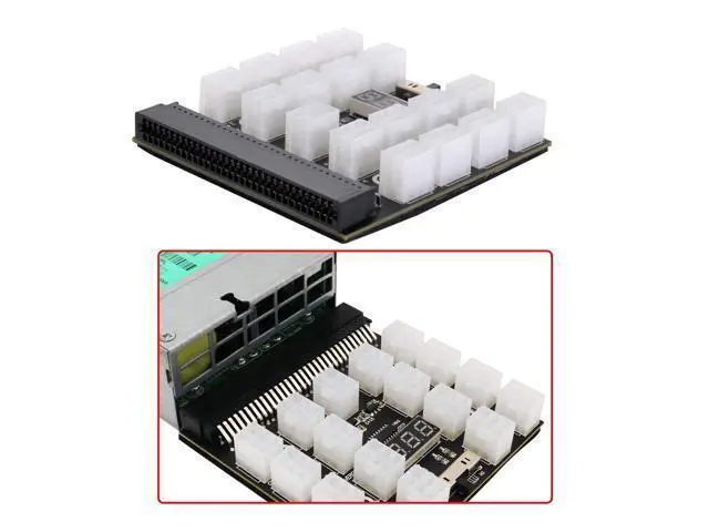 Alt view image 3 of 3 - Server PSU Power Supply 1200W Breakout Board Adapter with 17 Ports ATX 6 Pin for DPS-800GB 1200FB 1200QB