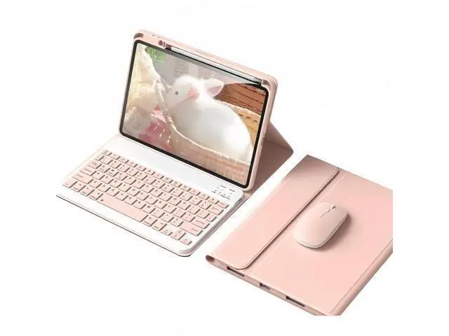 Alt view image 6 of 7 - kaidisen Keyboard Case Mouse Compatible with iPad Pro 11 inch (M4) 2024 Detachable Cute Color Keyboard Case Support Pencil Charging,Pink
