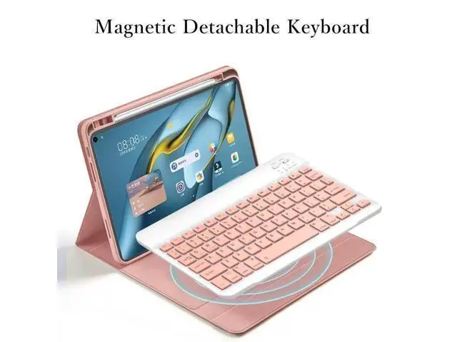 Alt view image 7 of 7 - kaidisen Keyboard Case Mouse Compatible with iPad Pro 11 inch (M4) 2024 Detachable Cute Color Keyboard Case Support Pencil Charging,Pink