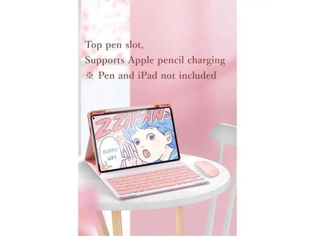 Alt view image 3 of 7 - kaidisen Keyboard Case Mouse Compatible with iPad Pro 11 inch (M4) 2024 Detachable Cute Color Keyboard Case Support Pencil Charging,Purple