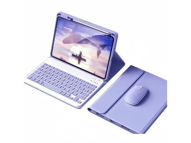 Alt view image 6 of 7 - kaidisen Keyboard Case Mouse Compatible with iPad Pro 11 inch (M4) 2024 Detachable Cute Color Keyboard Case Support Pencil Charging,Purple