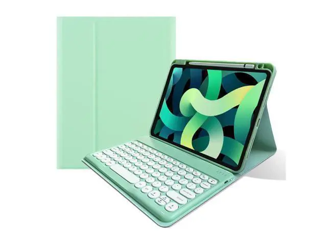 Alt view image 2 of 7 - kaitesi Keyboard Case Mouse for iPad 10th Generation 2022 Keyboard Case Cute Round Keys Detachable Bluetooth Keyboard Slim Smart Cover,Mint Green