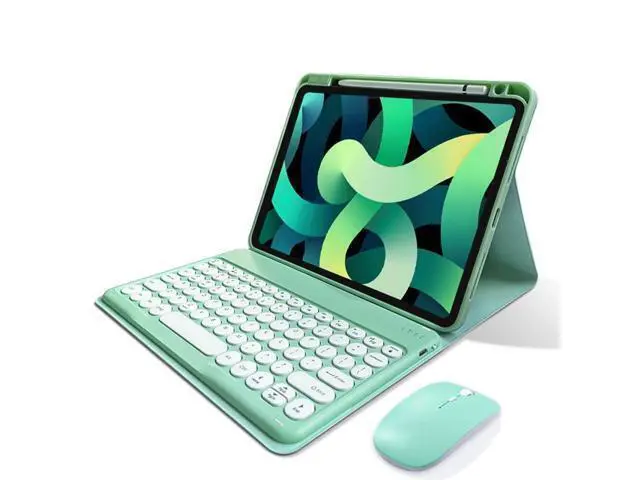 Alt view image 6 of 7 - kaitesi Keyboard Case Mouse for iPad 10th Generation 2022 Keyboard Case Cute Round Keys Detachable Bluetooth Keyboard Slim Smart Cover,Mint Green