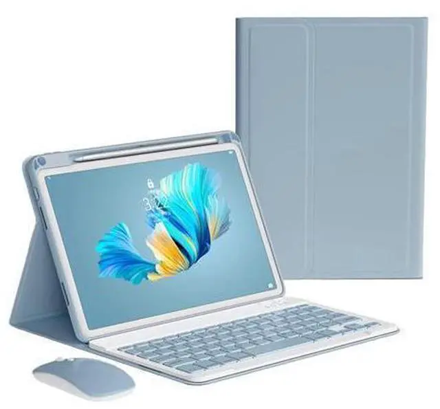 Main image of kaitesi Keyboard Case Mouse for iPad Pro 11 inch M4 Case with Keyboard and Mouse, Magnetically Detachable Color Keyboard Case for iPad Pro 11" M4,Misty Blue
