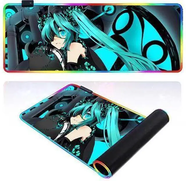 Main image of led Light Mouse pad pro,Hatsune Miku GZ401 Gaming RGB Mouse mat Large Leopard Mouse pad,Anime Waifu Extended Mousepad Oversized Gaming Anime Desk mat 31.5*15.7