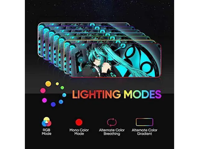 Alt view image 2 of 7 - led Light Mouse pad pro,Hatsune Miku GZ401 Gaming RGB Mouse mat Large Leopard Mouse pad,Anime Waifu Extended Mousepad Oversized Gaming Anime Desk mat 31.5*15.7