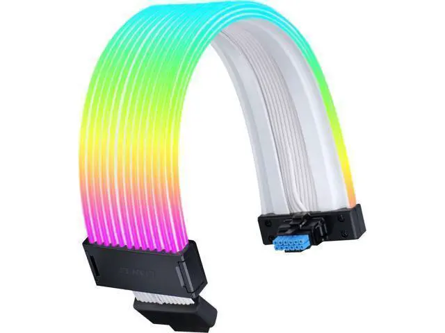 Alt view image 3 of 7 - LIAN-LI Stri-mer Wireless 12+4pin Wide (12 Light Guides) Addressable RGB GPU Power Extension Cable - Not Inclueded Wireless Controller