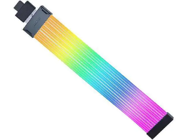 Alt view image 5 of 7 - LIAN-LI Stri-mer Wireless 12+4pin Wide (12 Light Guides) Addressable RGB GPU Power Extension Cable - Not Inclueded Wireless Controller