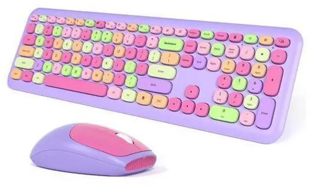 Main image of Meidosa Colorful Keyboard, Wireless Typewriter Keyboard Aesthetic Keyboard with Mouse Multi-Device Compatible for Windows XP / 7/8 / 10 PC Laptop