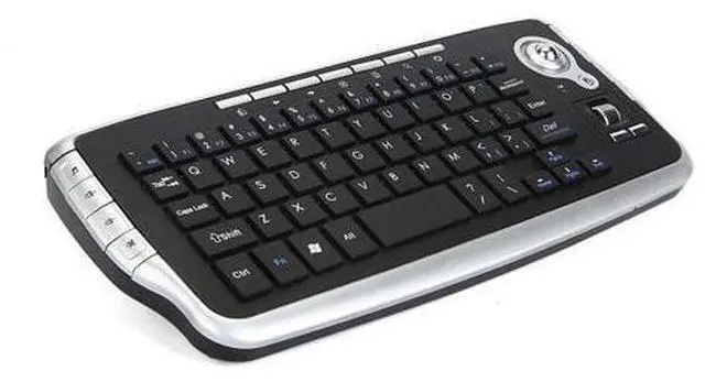 Main image of Mini Ergonomic Keyboard Trackball Air Mouse 1200dpi Function TV 2.4G Wireless Keyboard with trackball for Lapotp PC TV (Silver)