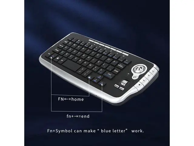Alt view image 5 of 7 - Mini Ergonomic Keyboard Trackball Air Mouse 1200dpi Function TV 2.4G Wireless Keyboard with trackball for Lapotp PC TV (Silver)