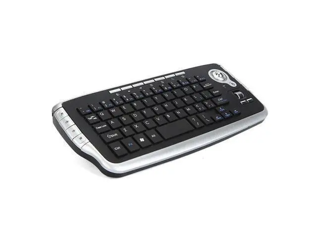 Alt view image 6 of 7 - Mini Ergonomic Keyboard Trackball Air Mouse 1200dpi Function TV 2.4G Wireless Keyboard with trackball for Lapotp PC TV (Silver)