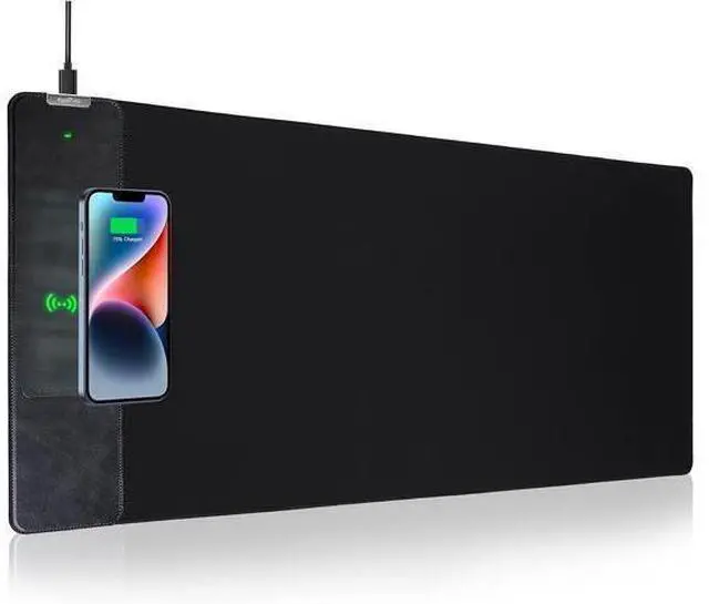 Main image of Mouse Pad with Wireless Charger, Gaming Mouse Pad, 31.5"x15.7" Extra Large Mouse Pad XXL, Desk Pad, Wireless Charging Mouse Pad, Non-Slip Computer Keyboard Mouse Pad, Desk Mat for Gaming, Home, Office