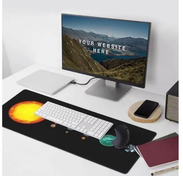Alt view image 4 of 7 - Outer Wilds XXL Gaming Mouse Pad - 35.4"x15.7" Extra-Large Desk Mat with Non-Slip Base for Full Keyboard and Mouse, Home Office Setup