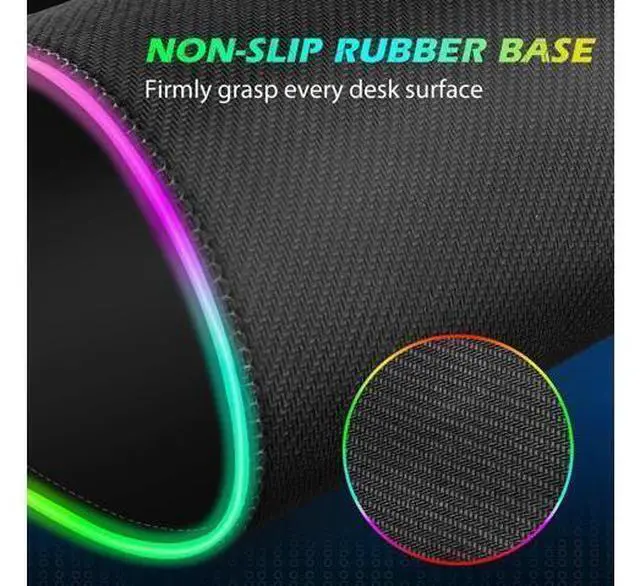 Alt view image 5 of 7 - RGB Gaming Wireless Charging Mouse Pad 5/7.5/10/15W 10 Light Modes LED Mouse Pad Computer Keyboard Mat Mousepad 800x300x4MM Extended Large Desk Mat for Gaming MacBook Laptop PC Black