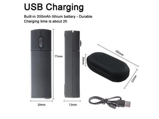 Alt view image 2 of 7 - Samudgate Wireless Mouse, 2.4GHz Ergonomic Mouse Small Handheld Finger Mouse 1200DPI Rechargeable Computer Mouse with Mouse Box,Portable Mini Mouse for Laptop Computer