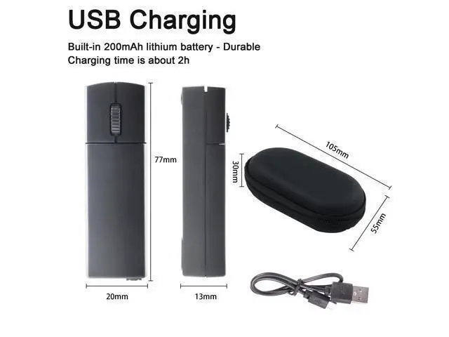 Alt view image 7 of 7 - Samudgate Wireless Mouse, 2.4GHz Ergonomic Mouse Small Handheld Finger Mouse 1200DPI Rechargeable Computer Mouse with Mouse Box,Portable Mini Mouse for Laptop Computer