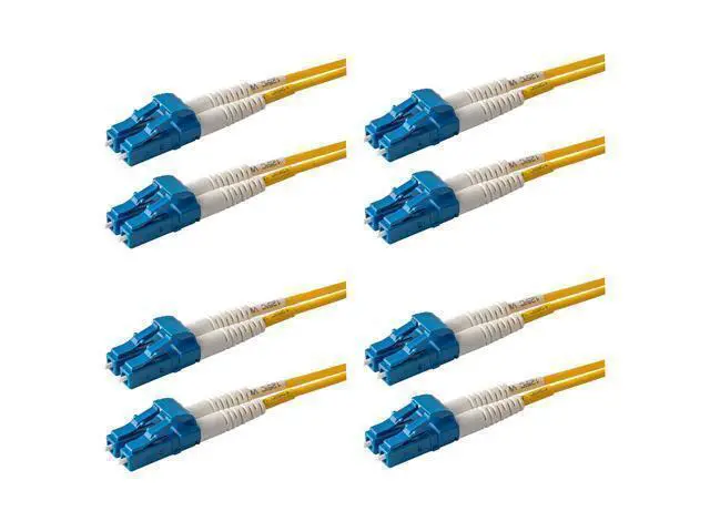 Alt view image 6 of 7 - SpeedyFiberTX 4-Pack 1 Foot LC to LC Fiber Patch Cable, Corning SMF-28 Singlemode 9/125um Ultra Optical Fiber, Duplex, Yellow Riser OFNR Cable Jacket