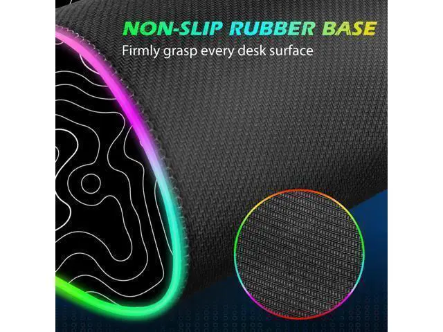Alt view image 5 of 7 - ToLuLu RGB Wireless Charging Gaming Mouse Pad, 7.5/10/15W 10 Light Modes LED Mouse Pad Computer Keyboard Mat Mousepad, 800x300x4MM Extended Large Desk Pad for Gamer, Black and White Abstract Lines