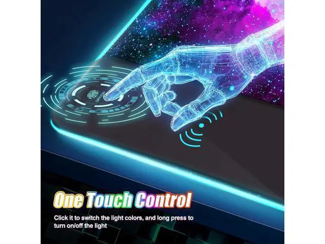 Alt view image 4 of 7 - ToLuLu Wireless Charging RGB Gaming Mouse Pad, 15W LED Mouse Mat with 30W Charger, 14 Light Modes Large Mousepad with Wrist Support, Non-Slip Rubber Base Desk Mat Computer Keyboard Pad, Galaxy Nebula