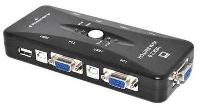 Main image of USB KVM Switch USB 2.0 Switcher for Keyboard Mouse Printer Monitor 2 PCs Sharing 4 Devices USB Switch