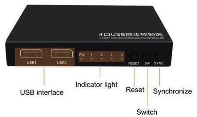 Alt view image 7 of 7 - USB KVM Switch USB 2.0 Switcher for Keyboard Mouse Printer Monitor 2 PCs Sharing 4 Devices USB Switch