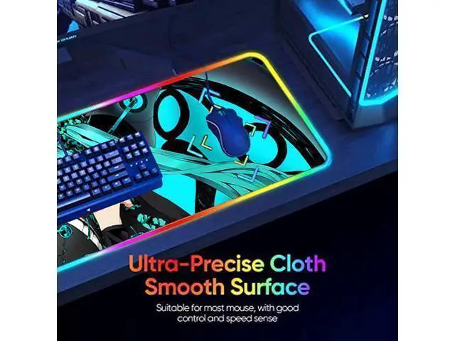 Alt view image 4 of 7 - led Light Mouse pad pro,Hatsune Miku GZ401 Gaming RGB Mouse mat Large Leopard Mouse pad,Anime Waifu Extended Mousepad Oversized Gaming Anime Desk mat 31.5*15.7