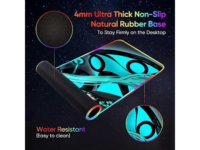 Alt view image 5 of 7 - led Light Mouse pad pro,Hatsune Miku GZ401 Gaming RGB Mouse mat Large Leopard Mouse pad,Anime Waifu Extended Mousepad Oversized Gaming Anime Desk mat 31.5*15.7