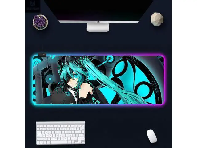 Alt view image 7 of 7 - led Light Mouse pad pro,Hatsune Miku GZ401 Gaming RGB Mouse mat Large Leopard Mouse pad,Anime Waifu Extended Mousepad Oversized Gaming Anime Desk mat 31.5*15.7