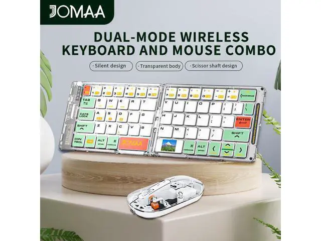 Alt view image 7 of 7 - Wireless BT Foldable Keyboard and Mouse Combo,Ultra Slim, Rechargeable, Silent, Portable Travel Keyboard for Laptop, Tablet,Phone (Green)