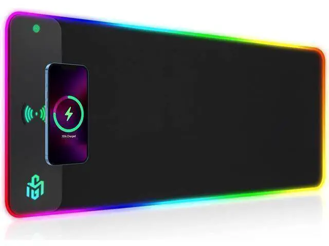 Main image of Wireless Charging RGB Gaming Mouse Pad 15W LED Mouse Mat 800x300x4MM 10 Light Modes Extra Large Mousepad Non-Slip Rubber Base Computer Keyboard Mat for Gaming MacBook PC Laptop Desk
