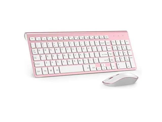 Alt view image 6 of 7 - Wireless Keyboard Mouse, J JOYACCES2.4G Compact and Ultra Slim Wireless Keyboard and Mouse for Windows, Computer, Desktop, PC, Laptop (Pink)