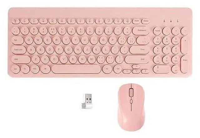 Main image of Wireless Keyboard with Mouse Combo, 2.4G Full Size Keyboard with Round Keycap and Silent Optical Mice Set for Computer PC Laptop (Pink)