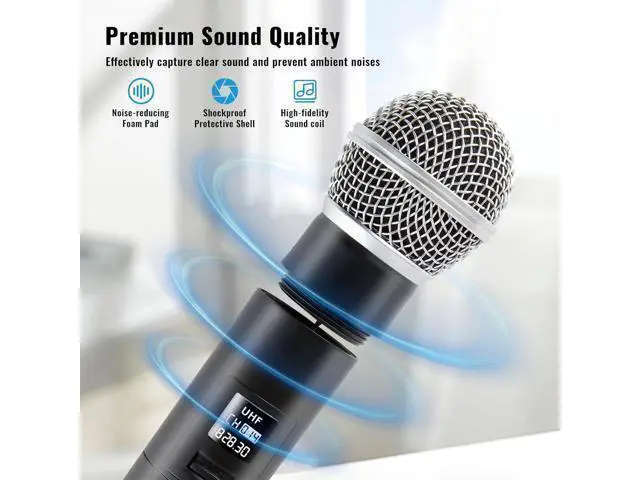 Alt view image 4 of 7 - Wireless Microphone for Handheld Wireless Mic System Professional Cordless Microphone for Singing Meeting Church Wedding Party