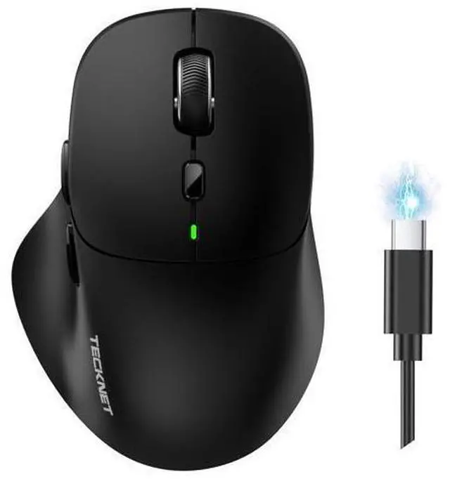 Main image of Wireless Mouse Bluetooth 5.0/3.0 & 2.4G Rechargeable, Silent Clicks, Adjustable 4800 DPI, 6 Buttons, Ergonomic Design, Bluetooth Mouse for Laptop, Computer, ipad-Dark