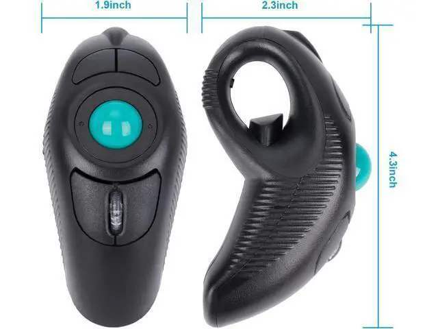Alt view image 4 of 7 - Wireless USB Handheld Finger Trackball Mouse with Laser Pointer