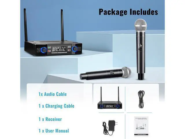 Alt view image 6 of 7 - Wireless Microphone for Handheld Wireless Mic System Professional Cordless Microphone for Singing Meeting Church Wedding Party